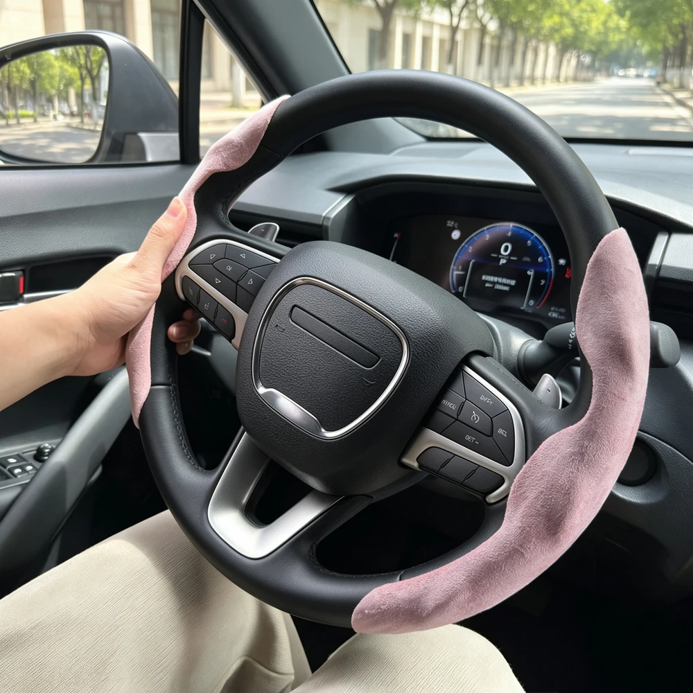 Suede Leather Car Steering Wheel Cover NonSlip Handle Trim Decoration For Dodge Durango Journey Charger Challenger Nitro Caliber
