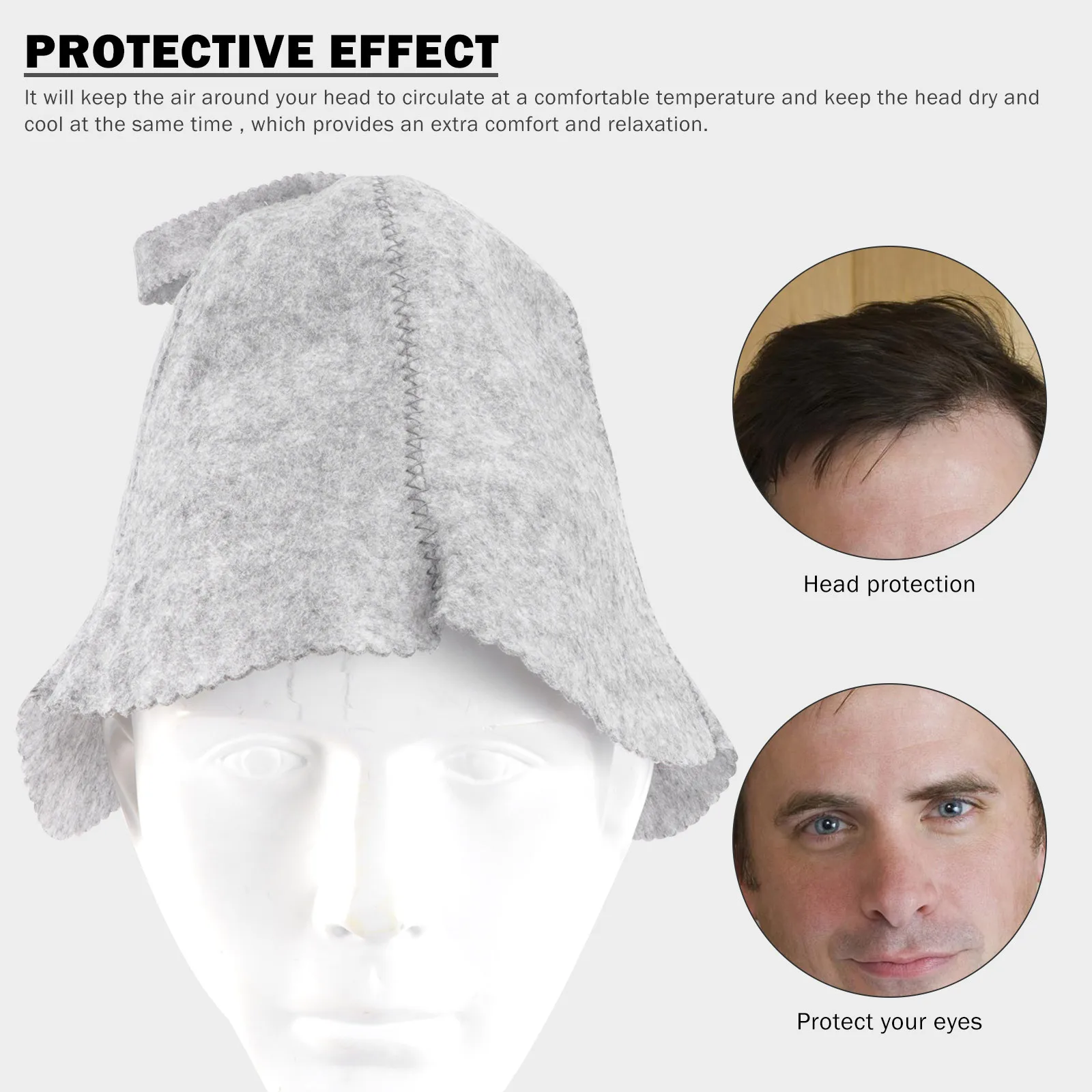 

4Pcs Sauna Hat Bath Cap Felt Steam Room Hair Dry Cover Protect Head Absorb Comfortable Sauna Headwear