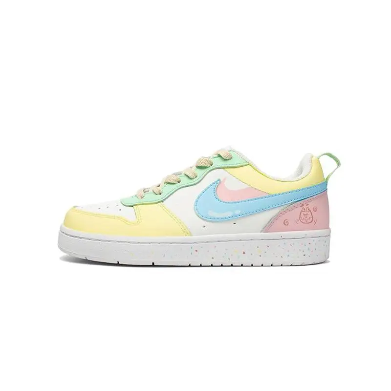 

[Нестандартные туфли Candy]Nike Court Borough Series для скейтборда, женские низкие кеды желтого/розового, синего/зеленого цвета
