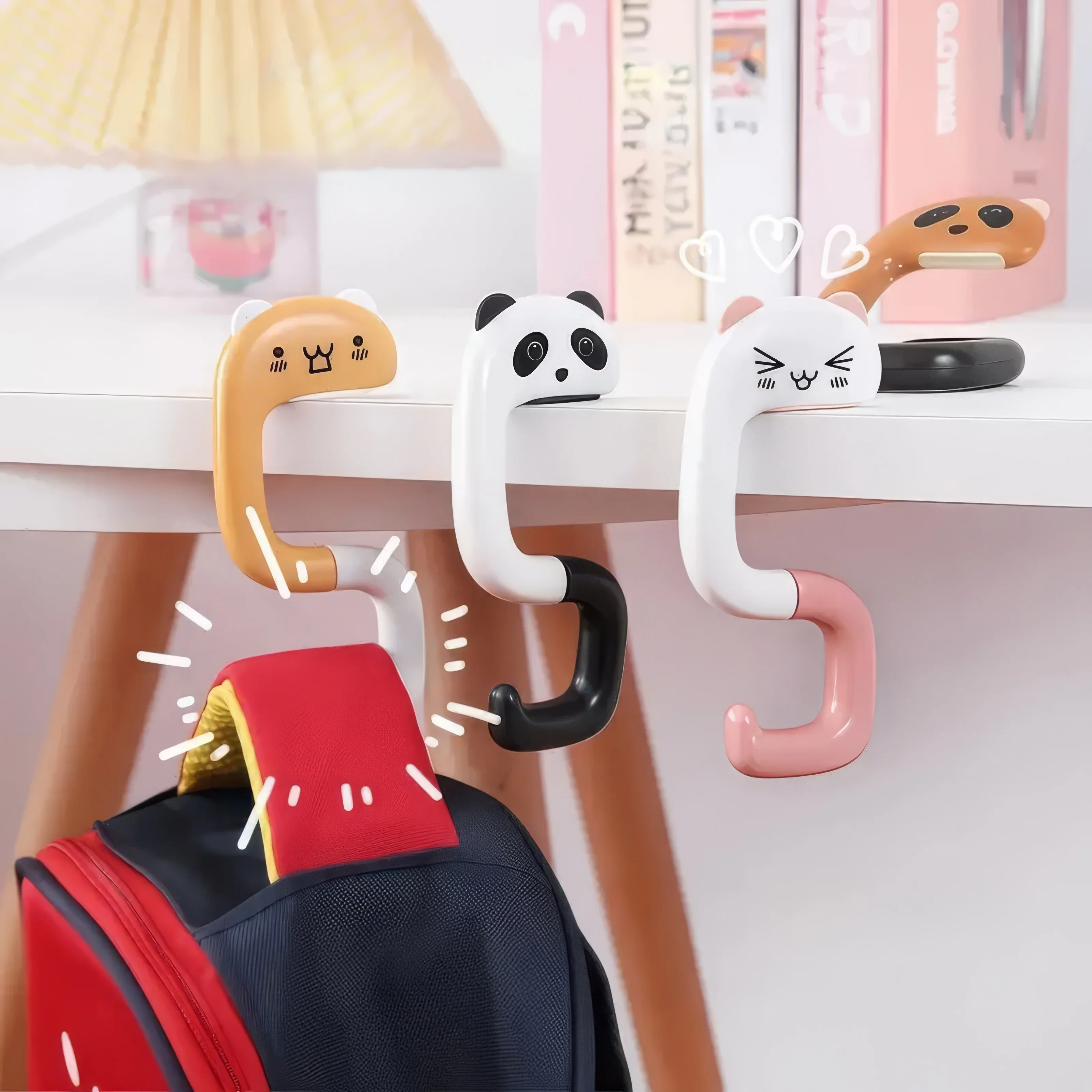 1 Pink Portable Bag Hook – Durable Metal with Non-Slip Coating for Secure Hanging of Purses and Totes - Detail 1