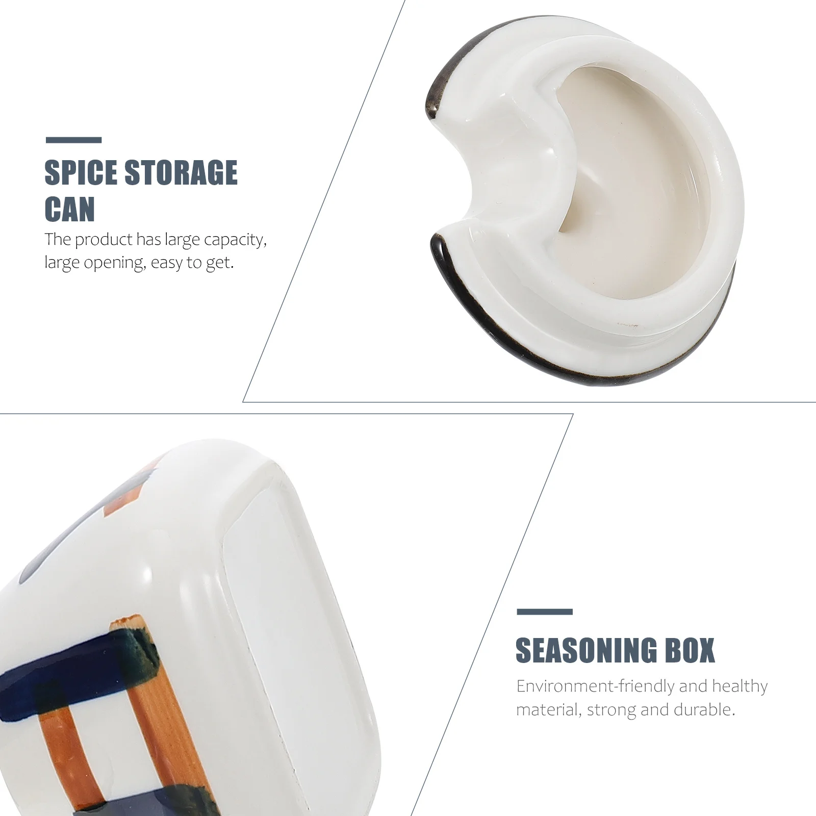 

1Set Multi-Functional Spice Canister Seasoning Box Kitchen Condiment Jar Lid Material Safe Kitchenware