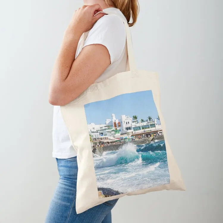 

Playa Blanca Stormy Sea Tote Bag tote bag custom large size bags sacs de shopping custom fabric bag