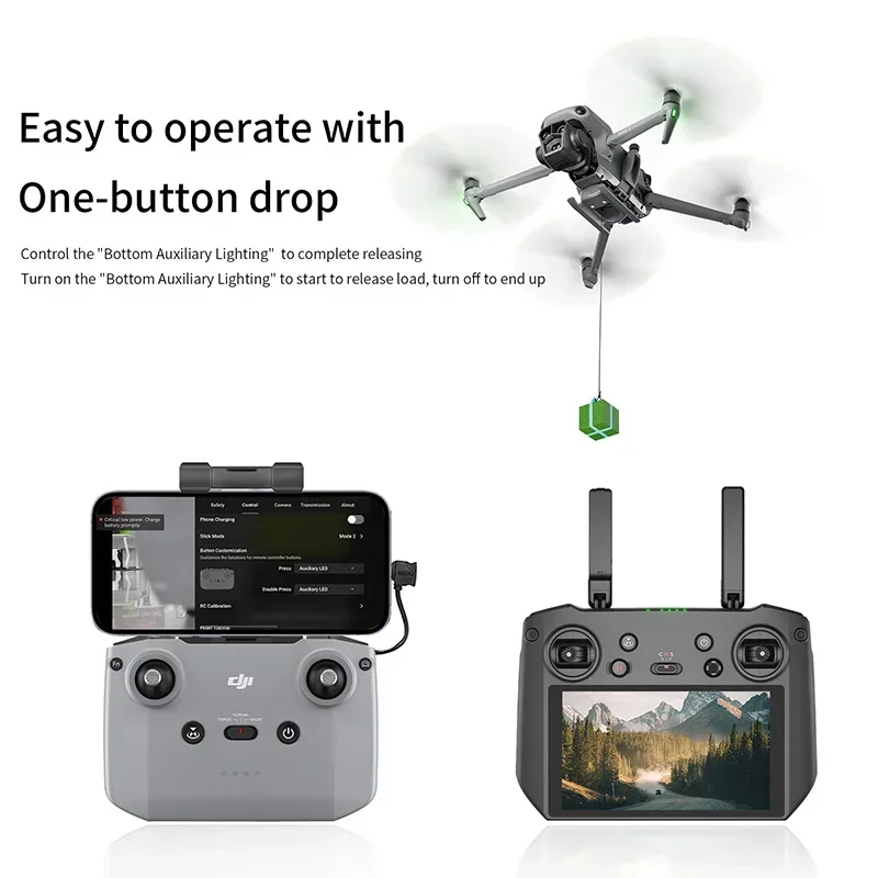 Sistem Airdrop untuk DJI Mavic 3 Pro, klasik pengiriman Dropper hadiah memancing pelempar dengan kamera dudukan roda gigi pendaratan ringan