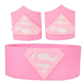 DC 超人 蝙蝠俠 神力女超人 新款酷炫創意動漫圖案 時尚個人化毛氈手環套裝 Cosplay 表演道具 10 最佳銷售 超人手錶 - №4