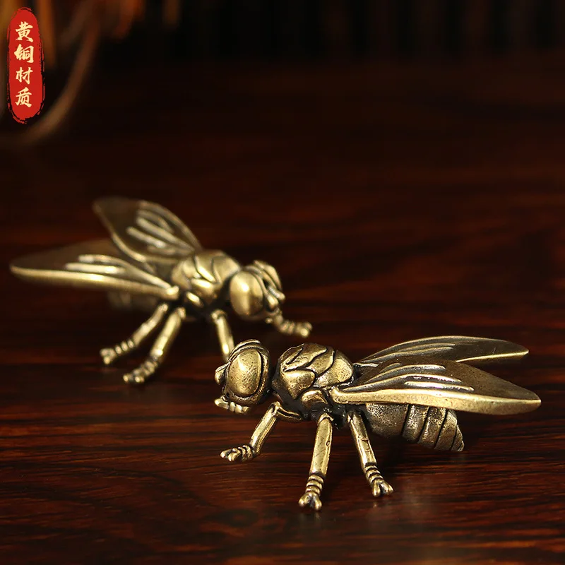 Brass tea pet insect creative fly ornament cockroach bee micro landscape landscaping Zen desktop decoration craft
