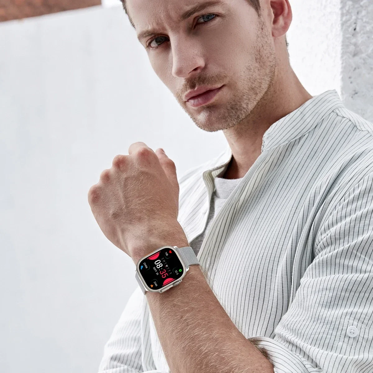 حزام حلقي ميلاني لساعة أبل ، 10 ، 9 ، 8 ، 7 ، 41 ، 45 ، الترا 2 ، 49 ، للرجال ، فرقة ميتال نسائية ، iWatch 6543SE ، 44 ، 40 ، 42 ، حزام