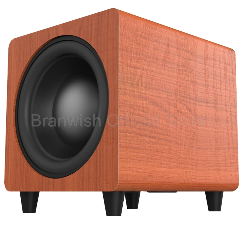 10 Inch 300W High Power Subwoofer 6Ω Active Super Bass Subwoofer Amp Bass MDF Veneer/ Black Surround Speaker for Home Theater