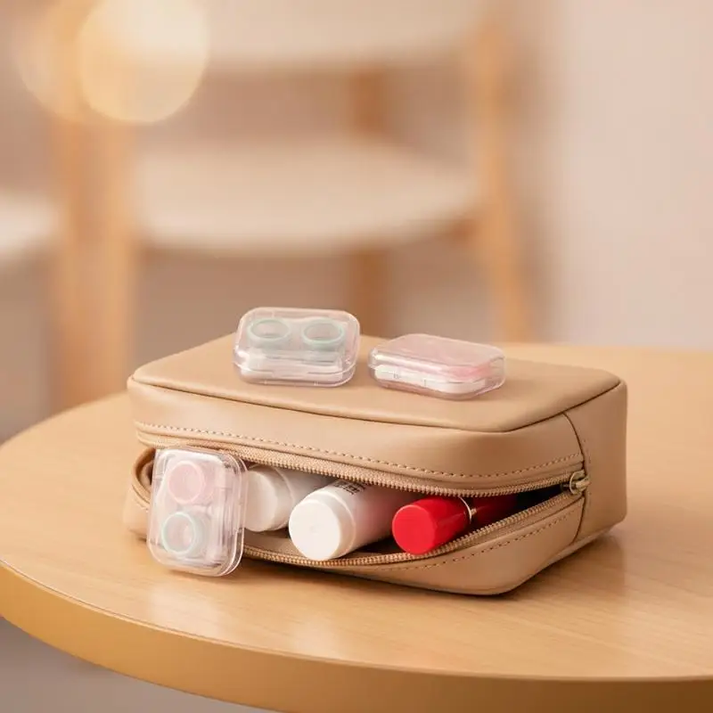 Contact Lens Case With Quick Open Design Leakproof Transparent Body Portable
