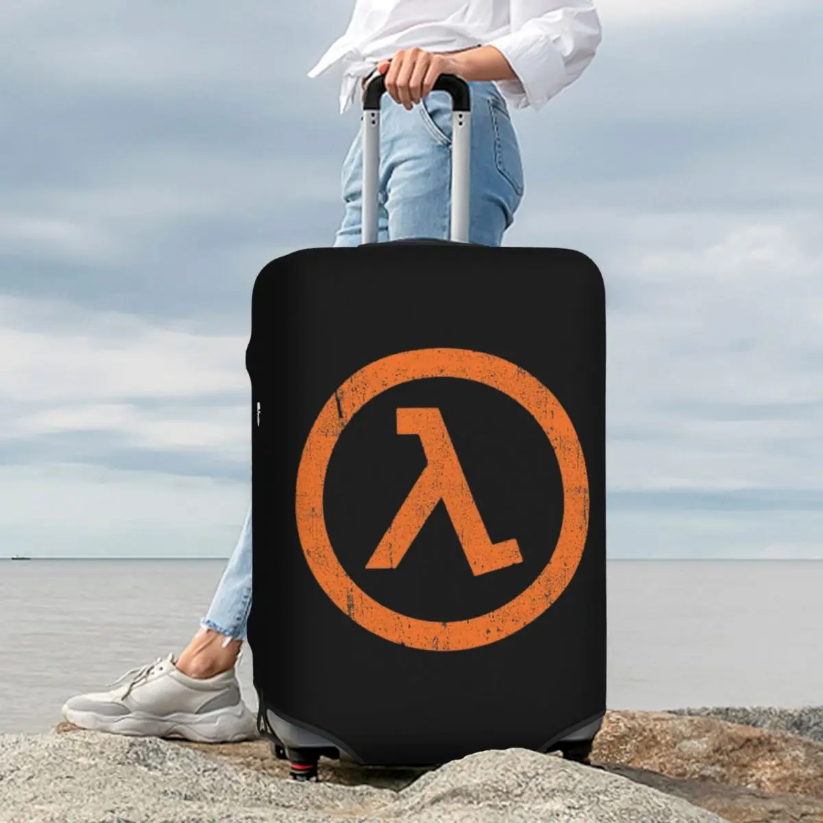 نصف الحياة لامدا رمز غطاء حقيبة حماية مرونة رحلة الأمتعة حامي يغطي لمدة 18-32 بوصة #6