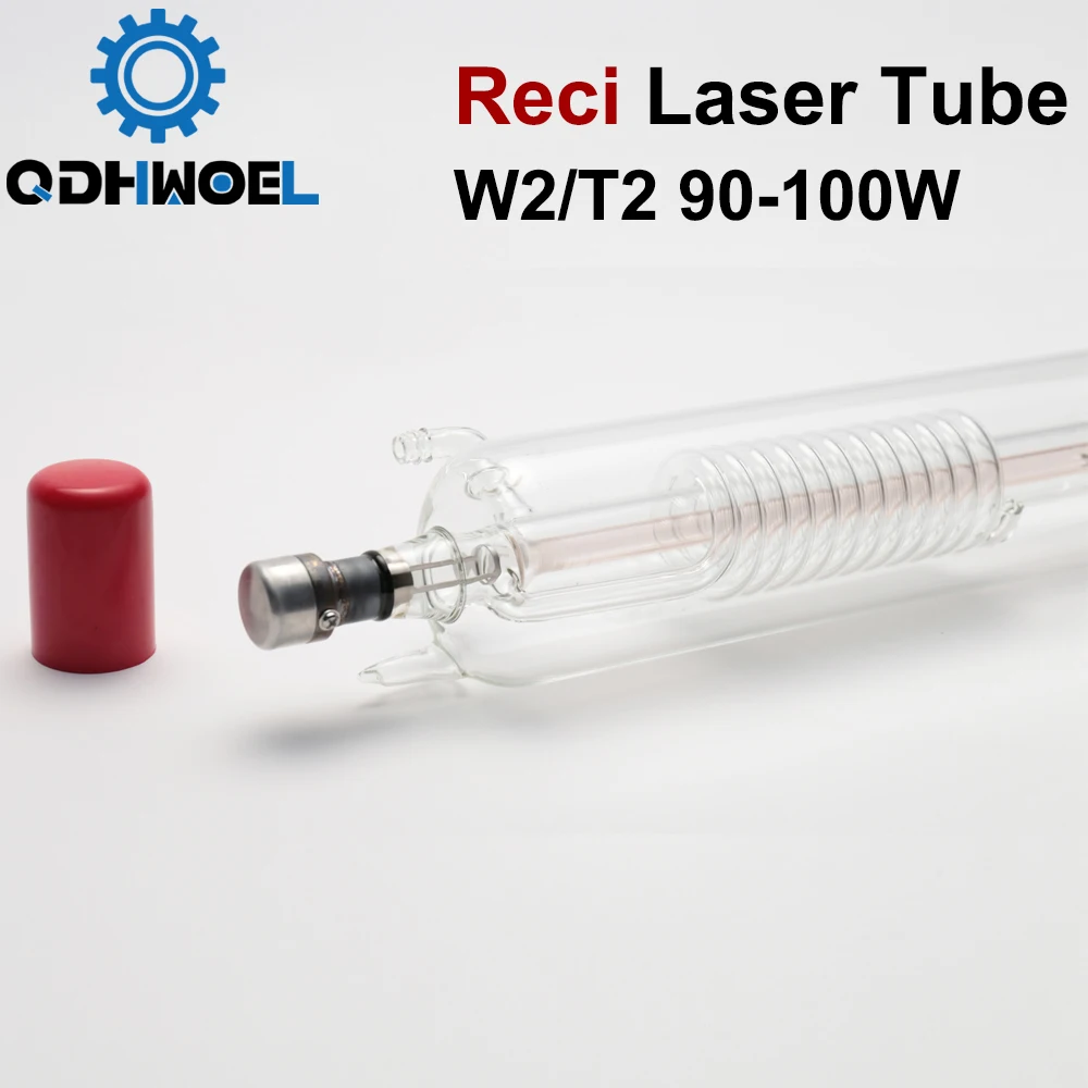 

QDHWOEL Reci Laser Tube W2 T2 S2 Z2 90W-100W Length 1200mm Dia. 80mm for CO2 Laser Engraving Cutting Machine