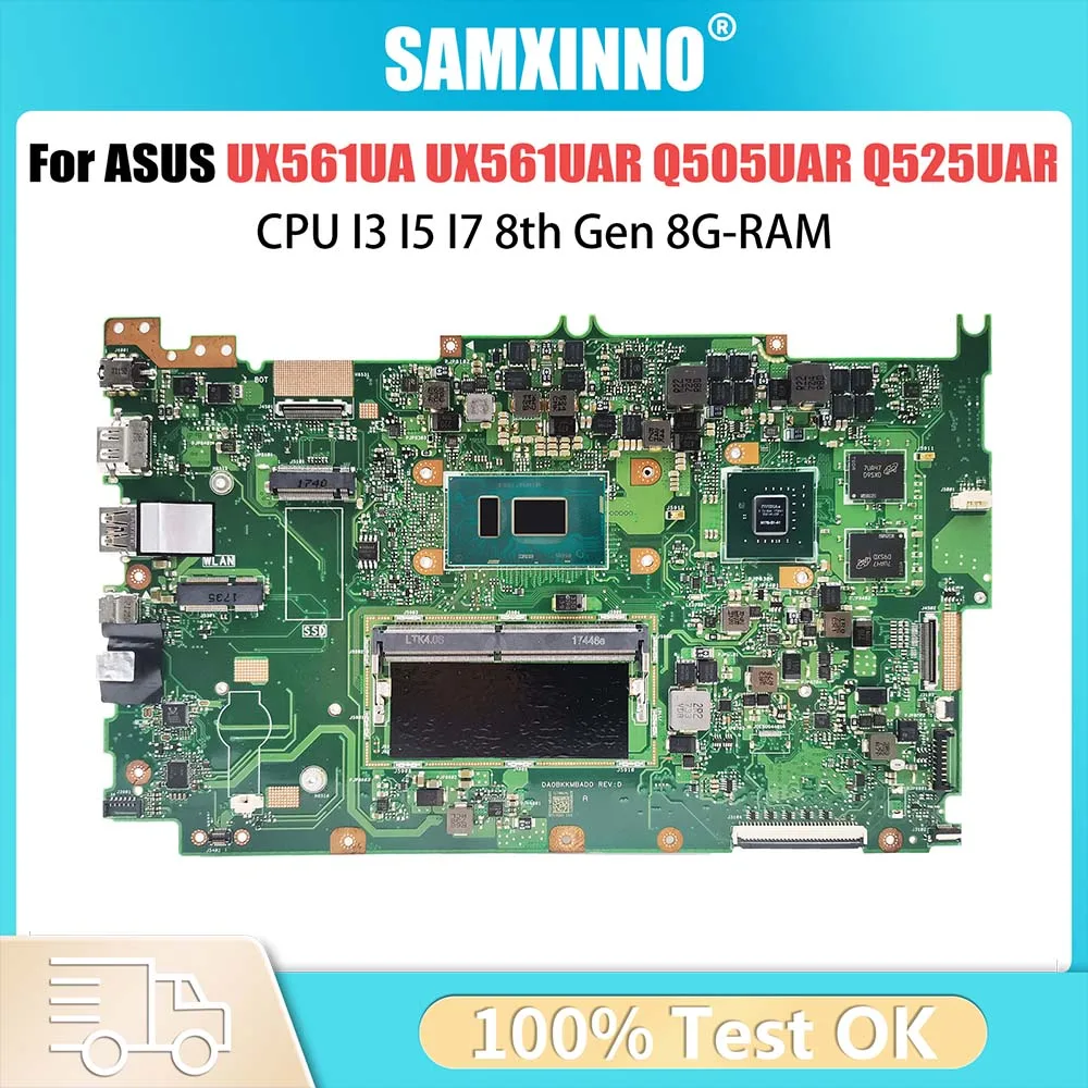 

UX561UA Notebook Mainboard For ASUS UX561UAR Q505UAR Q525UA Q525UAR Laotop Motherboard CPU I3 I5 I7 8th Gen 8G-RAM