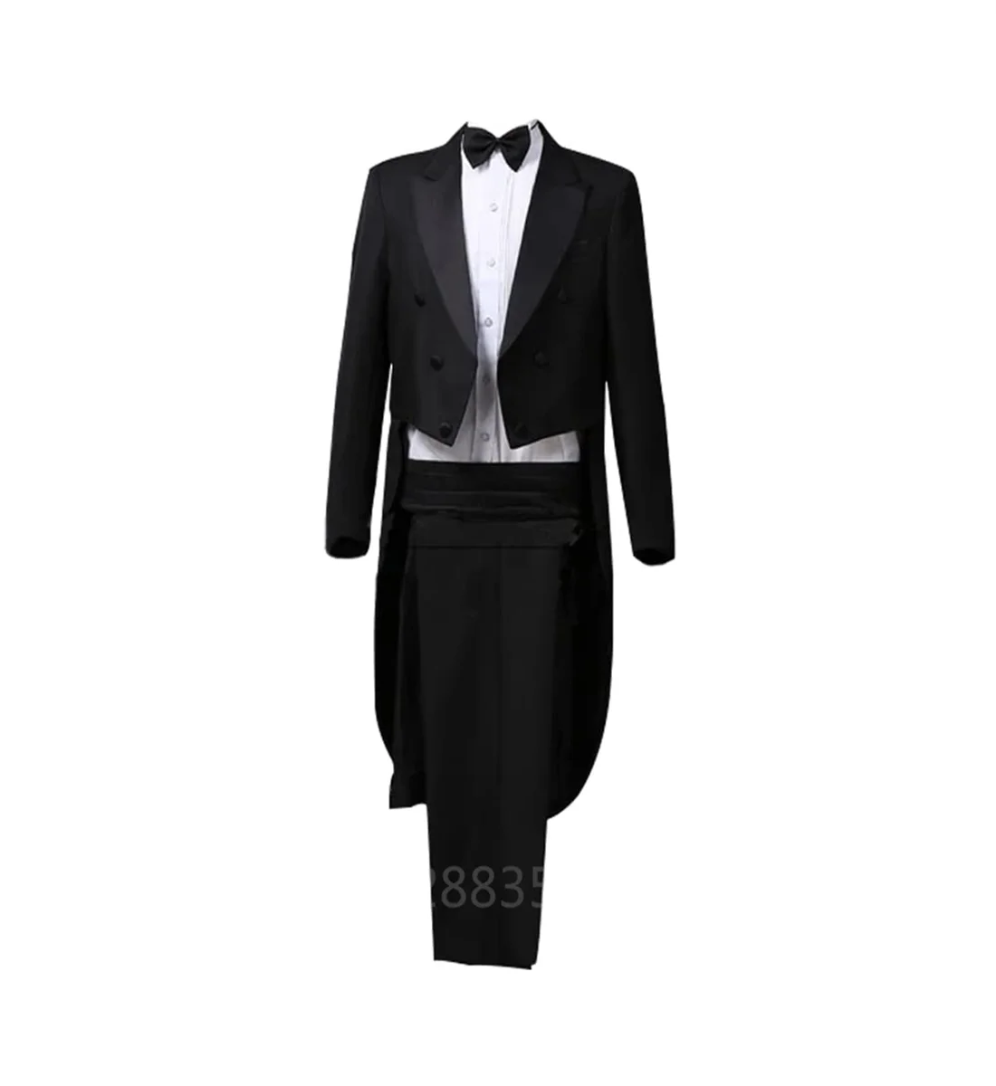 2 PiecesMen Tuxedo Suits Slim Fit Formal Magician Costume Tailcoat Jacket Musician Blazer pants Prince Party Blazer Embroidery