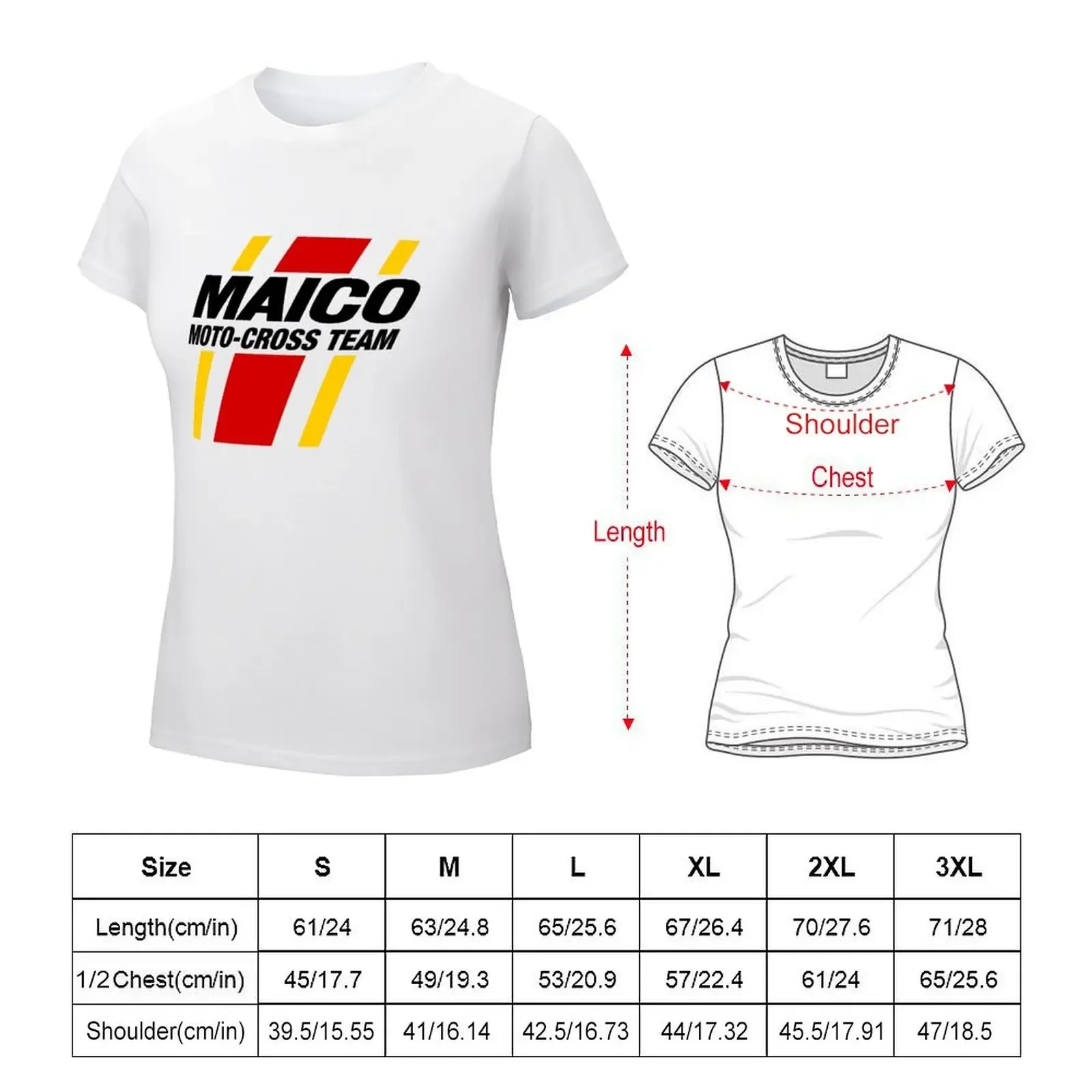 MAICO Moto-Cross Team Graphic w Red & Yellow Stripes T-shirt summer clothes summer top t-shirts for Women graphic tees