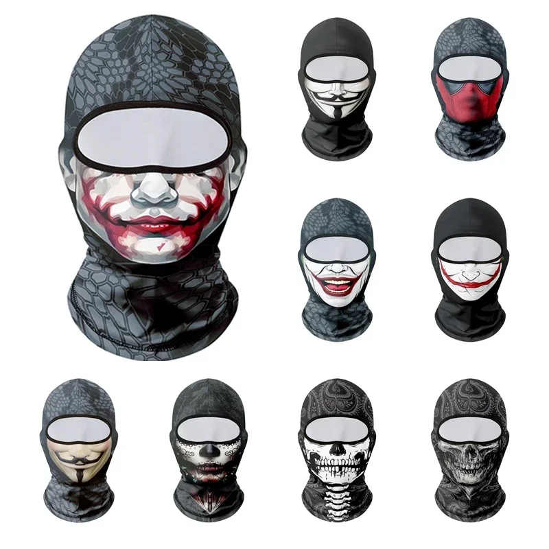 3D Pattern Cycling Motorcycle Halloween Riding Hiking Windproof Breathable UV Protection Balaclava Ski Mask Cool Sports Party