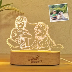 Lâmpada 3D personalizada com texto para o quarto, luz noturna personalizada, foto personalizada, dia das mães, aniversário de casamento, presente de aniversário