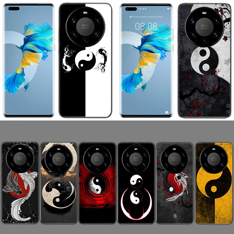 Eight Diagrams Taiji Yin Yang Coque Case For Huawei Phone P40 P30 Lite P50 P20 P10 Mate 40 30 20 10 Pro TPU Cover Transparent Bu