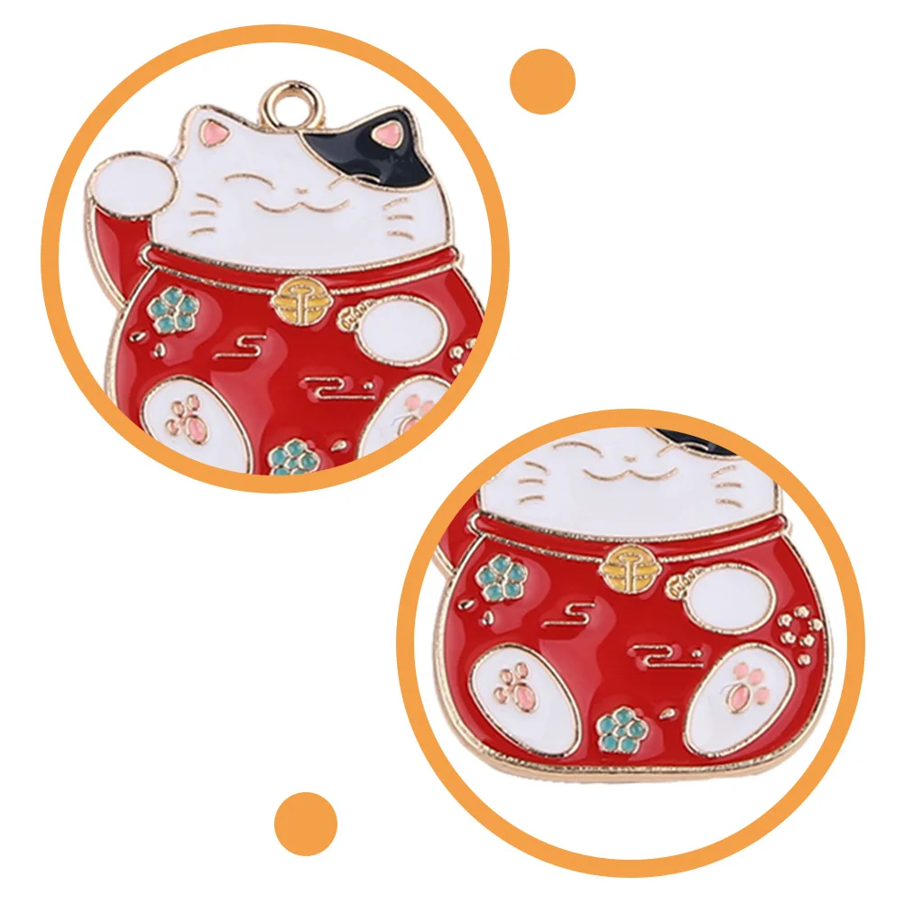 

10 Pcs Lucky Cat Pendant Alloy Jewelry Making Charms Decoration Key Ring DIY Craft Material Lightweight Durable Safe Creative