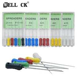 6pcs/Box Dental Spreaders File 21mm /25mm Stainless Steel Hand Use Spreader for Root Cleaning Canal Files Dentistry Tool