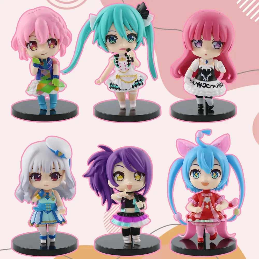 New Random 1pcs Hot Anime Hatsune Miku Action Figures Megurine Luka Music Girls Pink Cherry Deep Sea Sister Model Kids Toys Gift