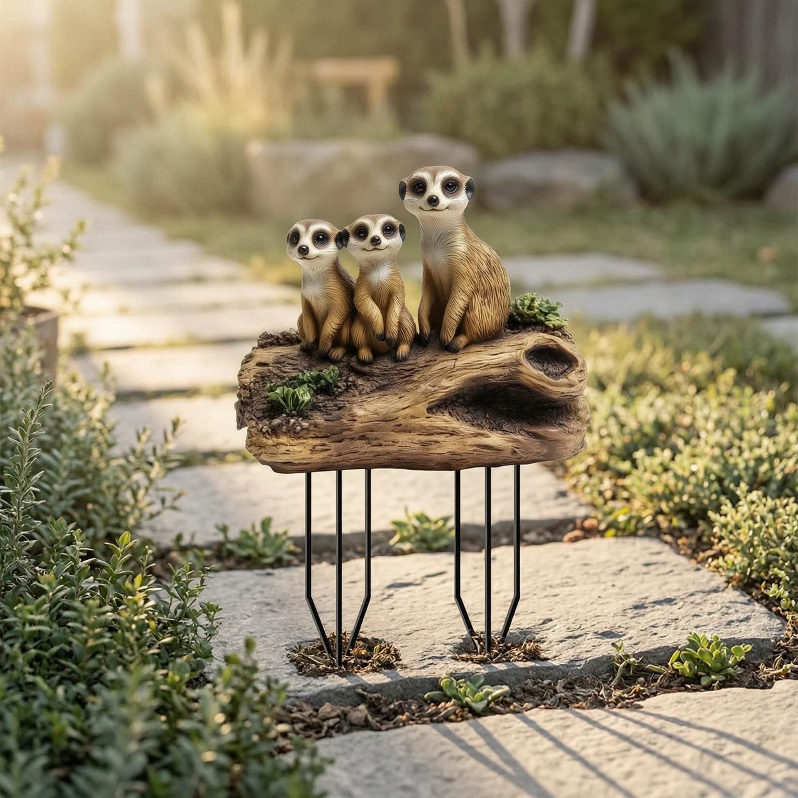 Meerkat Garden Stake Cute Meerkat Ornament with Stake Adorable for Gardeners, Nature Lovers, Flower Beds, Potted Plants, Bonsai