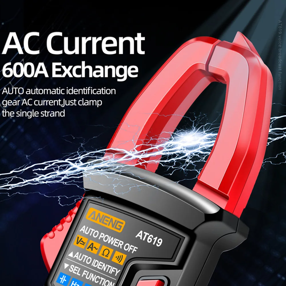 ANENG AT619 Digital Voice Broadcast Multimeter Clamp Professional AC/DC Clamp Meter Ammeter Current Clamp Tester for Electrician