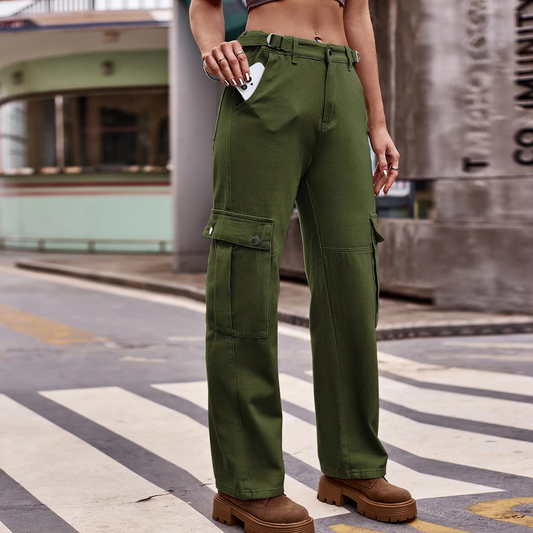

European and American fashion women's new American adjustable waist denim overalls casual pants women's clothing