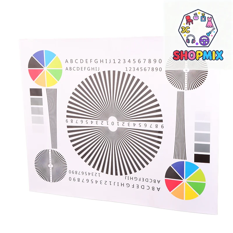 Diagrama de enfoque del conjunto de cámara de monitoreo de tarjeta de prueba de enfoque de calibración de enfoque trasero de lente 50*40CM