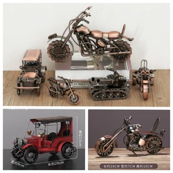 1pcs European style retro iron handicrafts car and motorcycle models decorations home decor and decorations