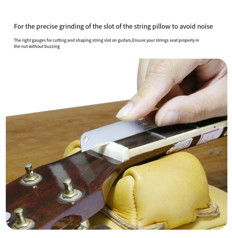 

Mandolin Nut Slotted File High-precision Nut Polishing Guitar String Distance Adjustment and Fret Repair Tool