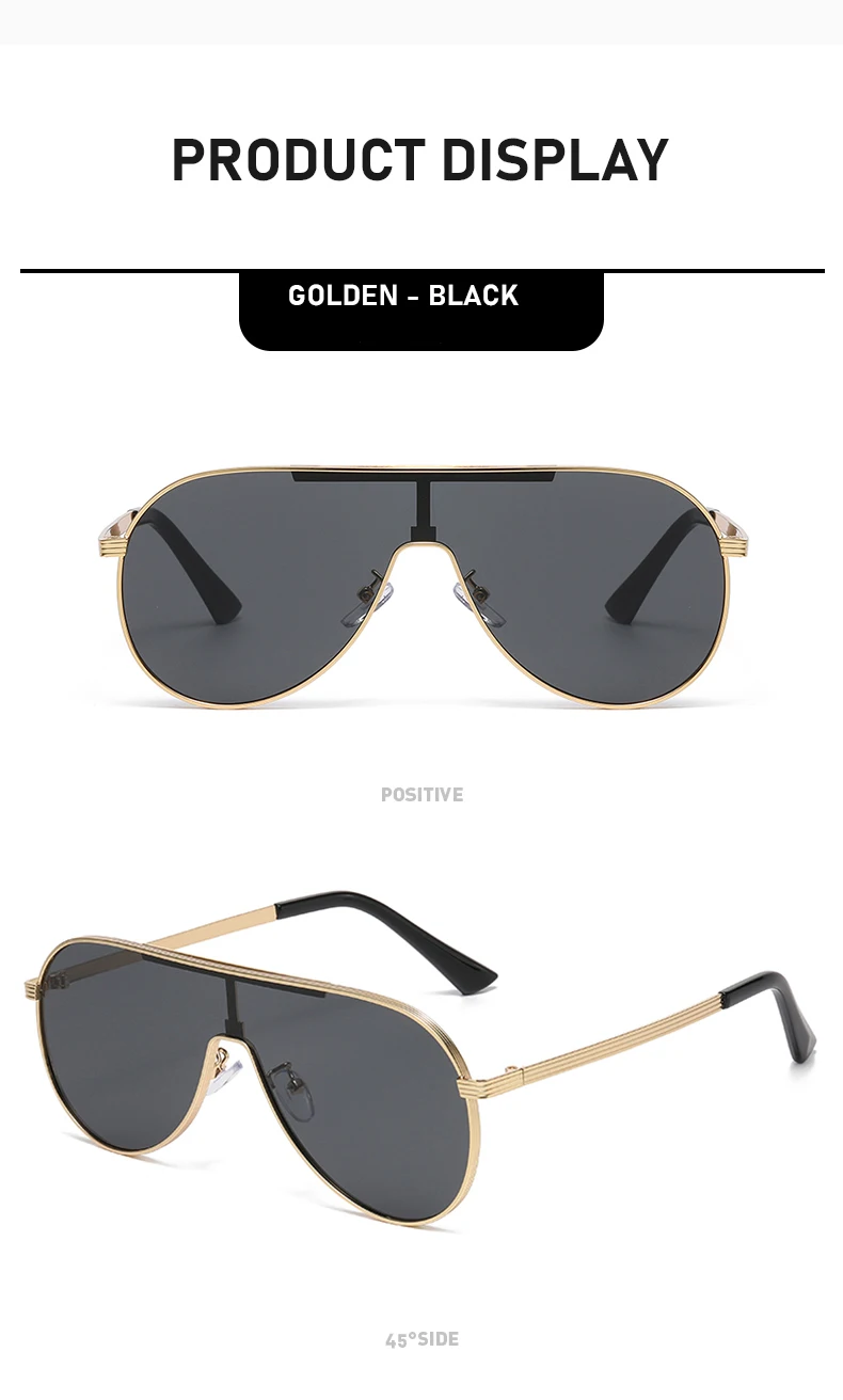 Vollformat-Pilotensonnenbrille im neuen Stil mit großen Rahmen, modische, trendige Metallsonnenbrille, personalisierte Sonnenbrille 2524 – Detail 10