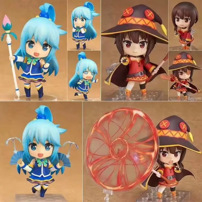 

Blessings for a wonderful world, Q-version Nendoroid Megumin, Aqua, movable and changeable face, hand-made office figurine model