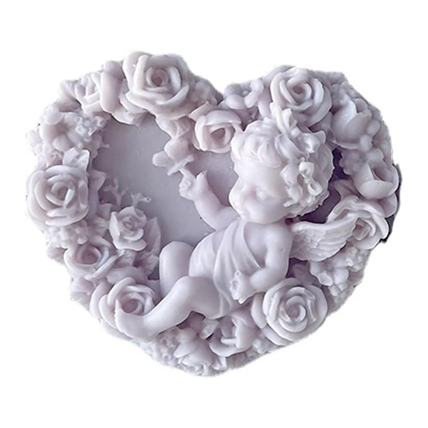 

Angel Heart Candle Molds Home House Silicone Mould for Polymer Clay Diy Resin Cake Soap Craft Fondant Making Deco Supplies Tools