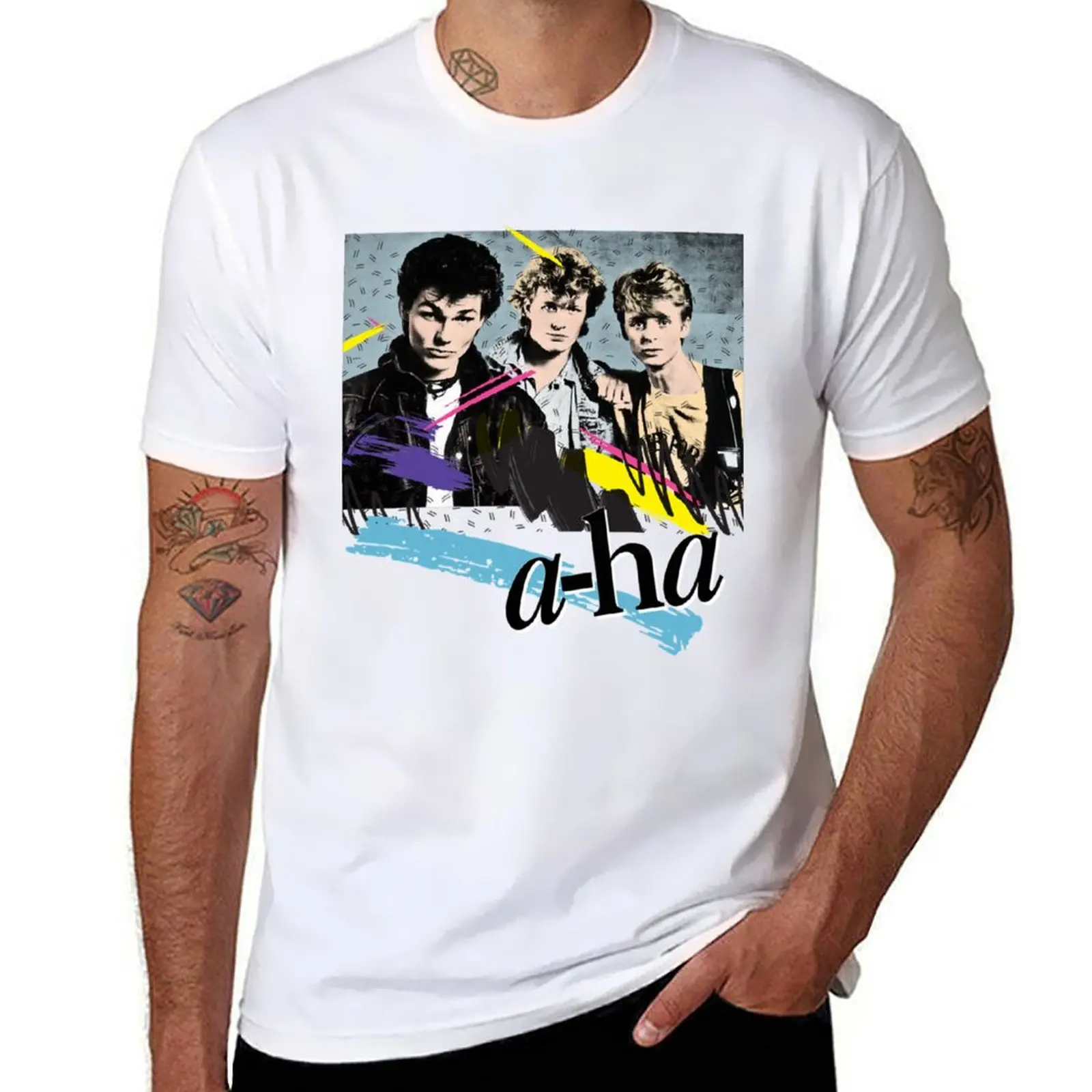 

Original Vintage Styled 80s A-Ha Design T-Shirt anime tshirt men t shirt cotton 100% T-Shirt