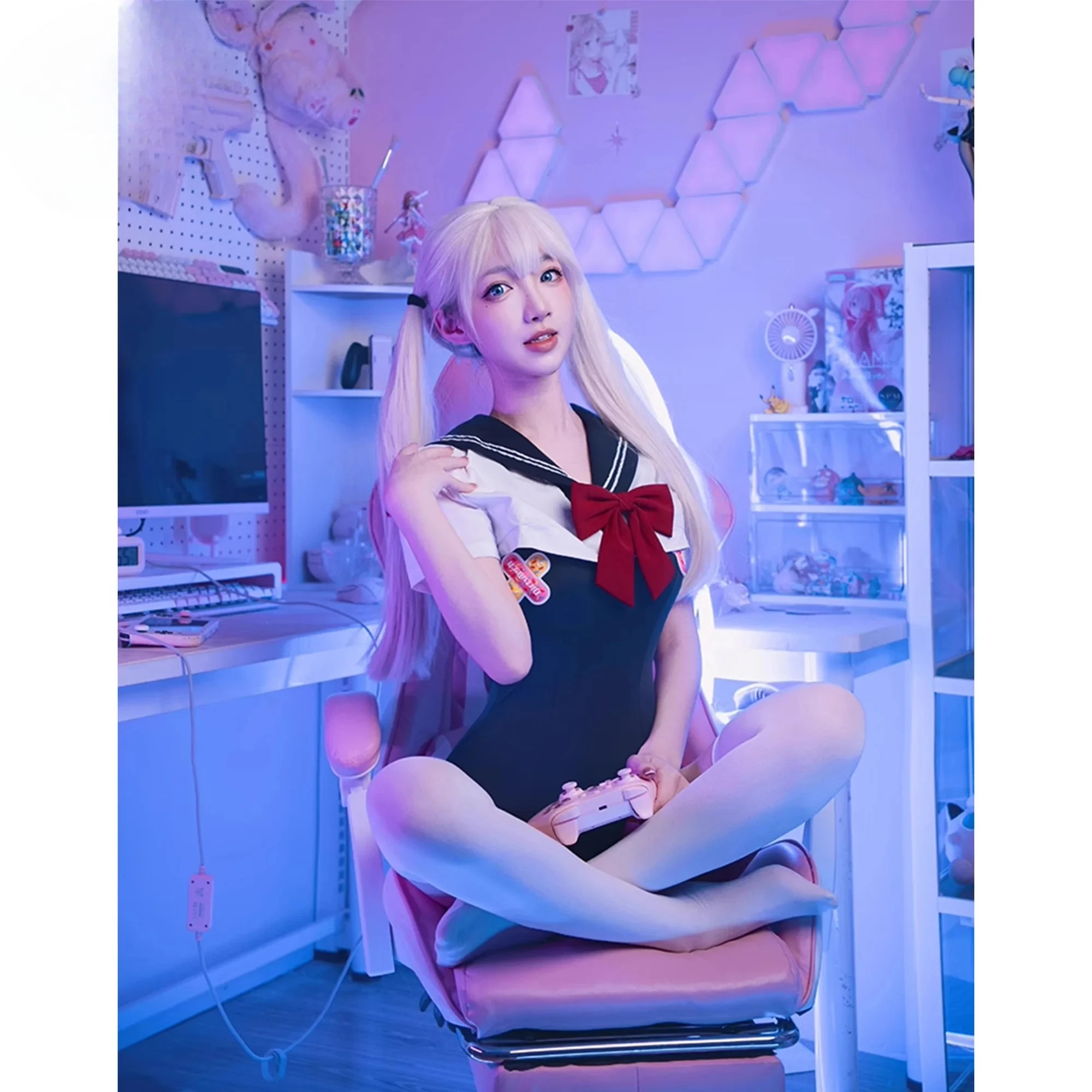 2025 수영복 세일러 재킷 애니메이션 귀여운 jk 대학 스타일 투피스 수트 kaixiggmm 일본 여성 OK 타이트 유니폼