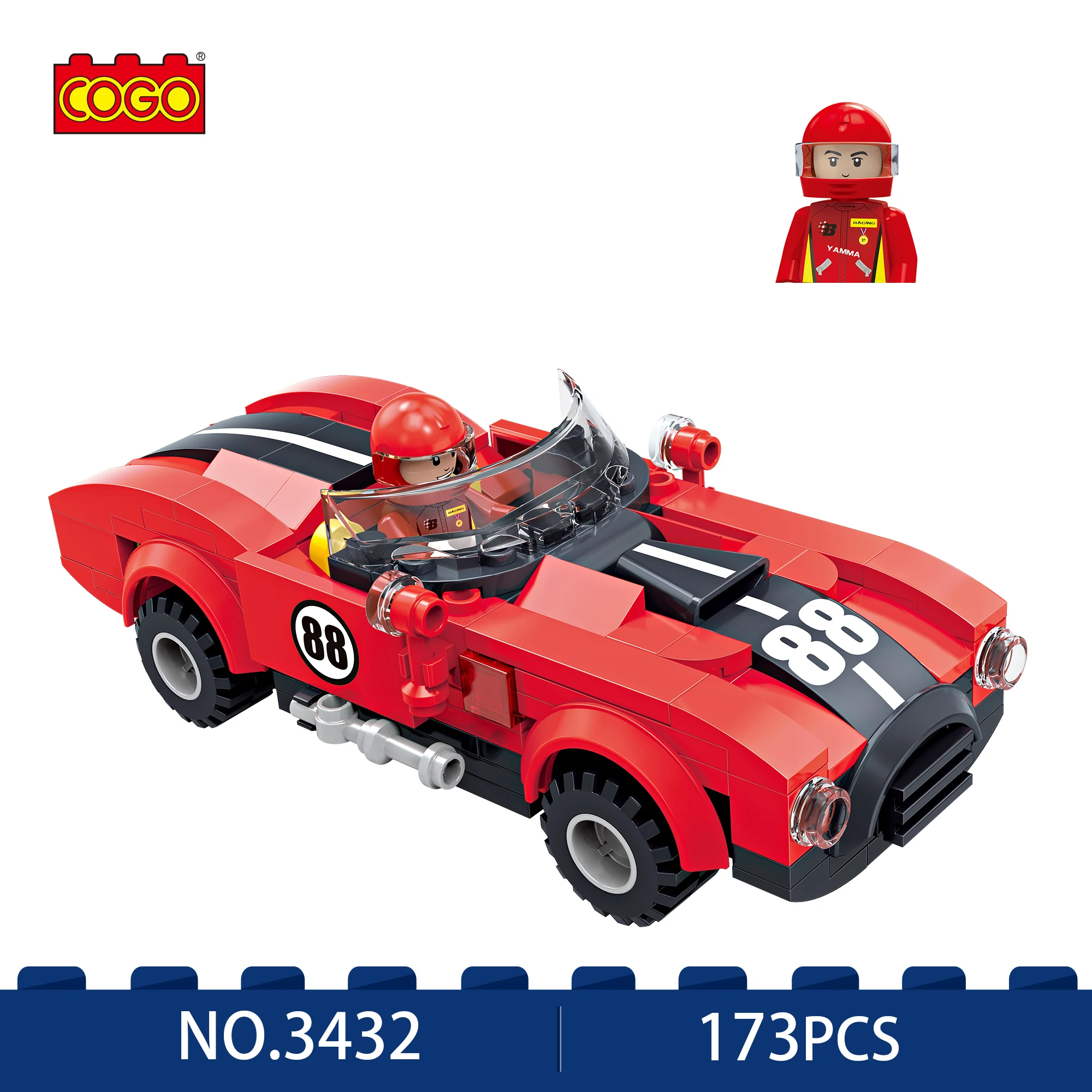 

COGO Red Classic Car Building Blocks Kit - Perfect Gift for Classic Car Lovers - Bricks Toys for Boys and Adults（173Pcs）