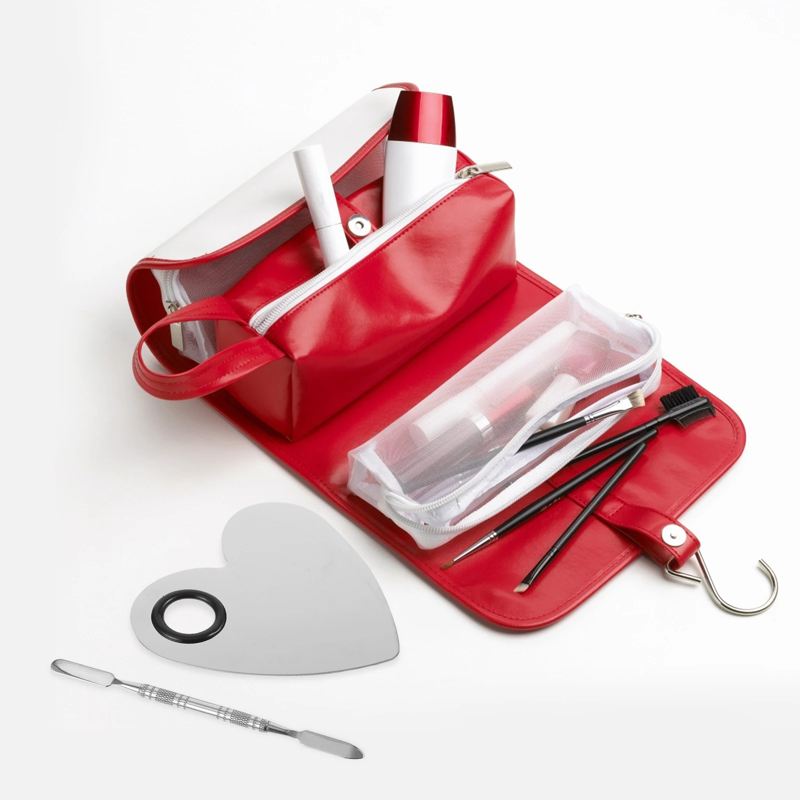 

Stainless Steel Heart Shape Nail Art Palette Color Mixing Plate Manicure Tool DIY Makeup Set For Professional Use