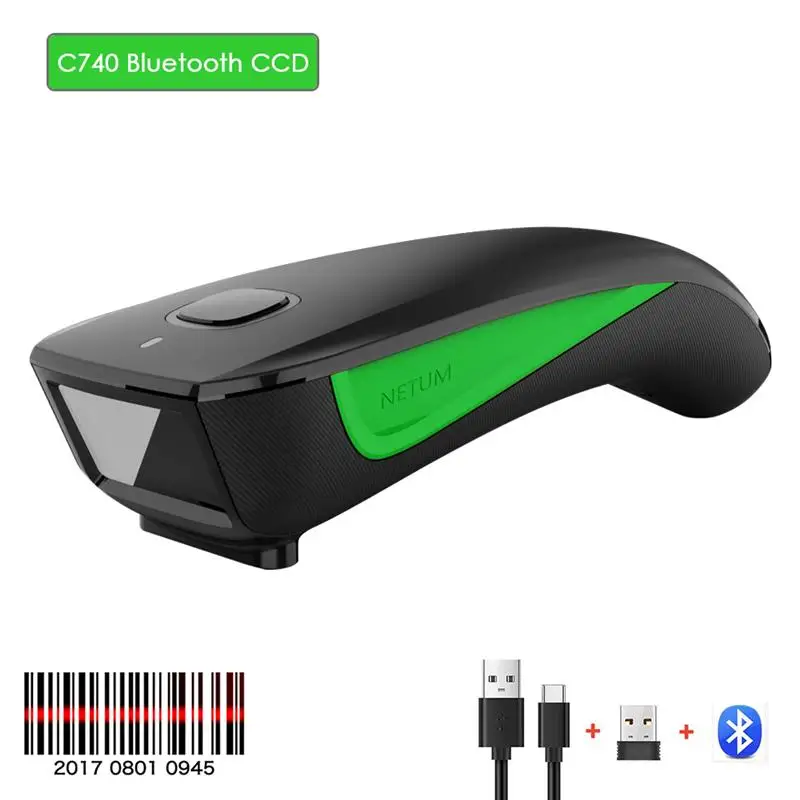 To NETUM C750 Serie Bluetooth Wireless 2D Barcode Scanner Pocket 1D QR Barcode PDF417 for Tobacco Garment Mobile payment