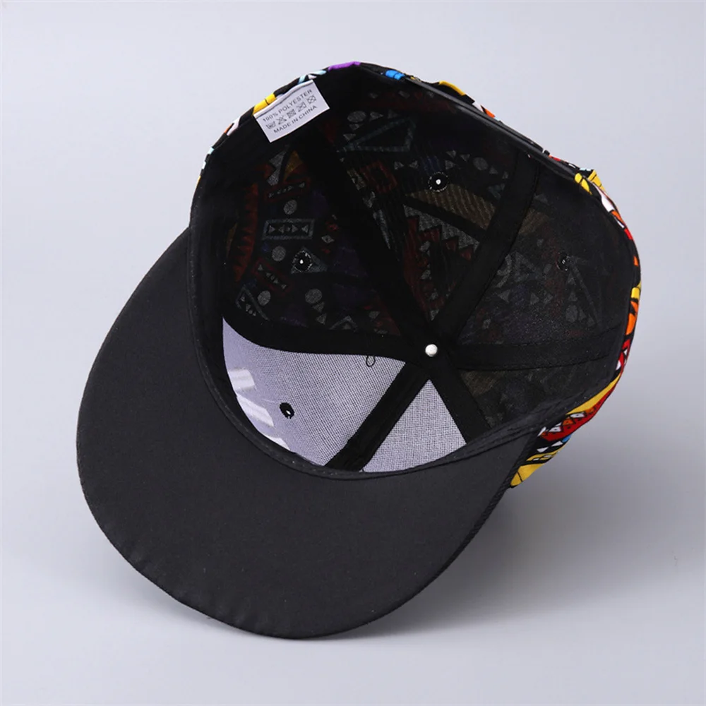 Floral Hip-hop Baseball Cap Boys Girls Embroidered Letters Flat Brim Sunshade Cap Street Hats For Parent-child