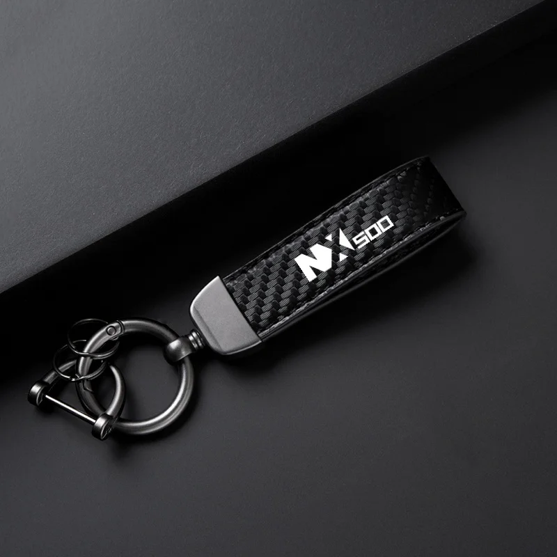 For HONDA NX500 NX 500 NX New Fashion Motocycle carbon fiber leather rope keychain Holder Keyring Logo Accessories Key chain view 2