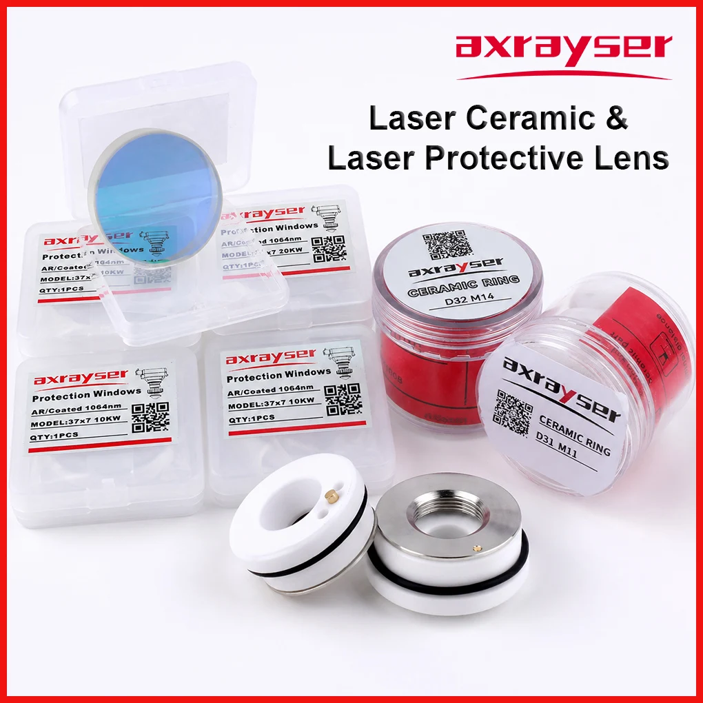 Raytools D28/32 Ceramic Nozzles Holder 20x3 3kw 30x5 4kw Laser Protective Lens For Raytools Fiber Laser Cutting Machine