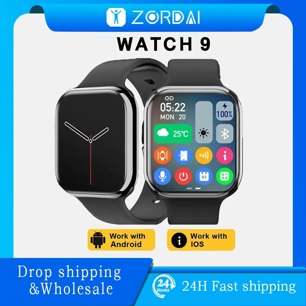 

NEW Smart Watch 9 NFC BT Call Heart Rate Sport Fitness Waterproof Amoled Screen Wireless Charging 450Mah Men Women For IWO Watch