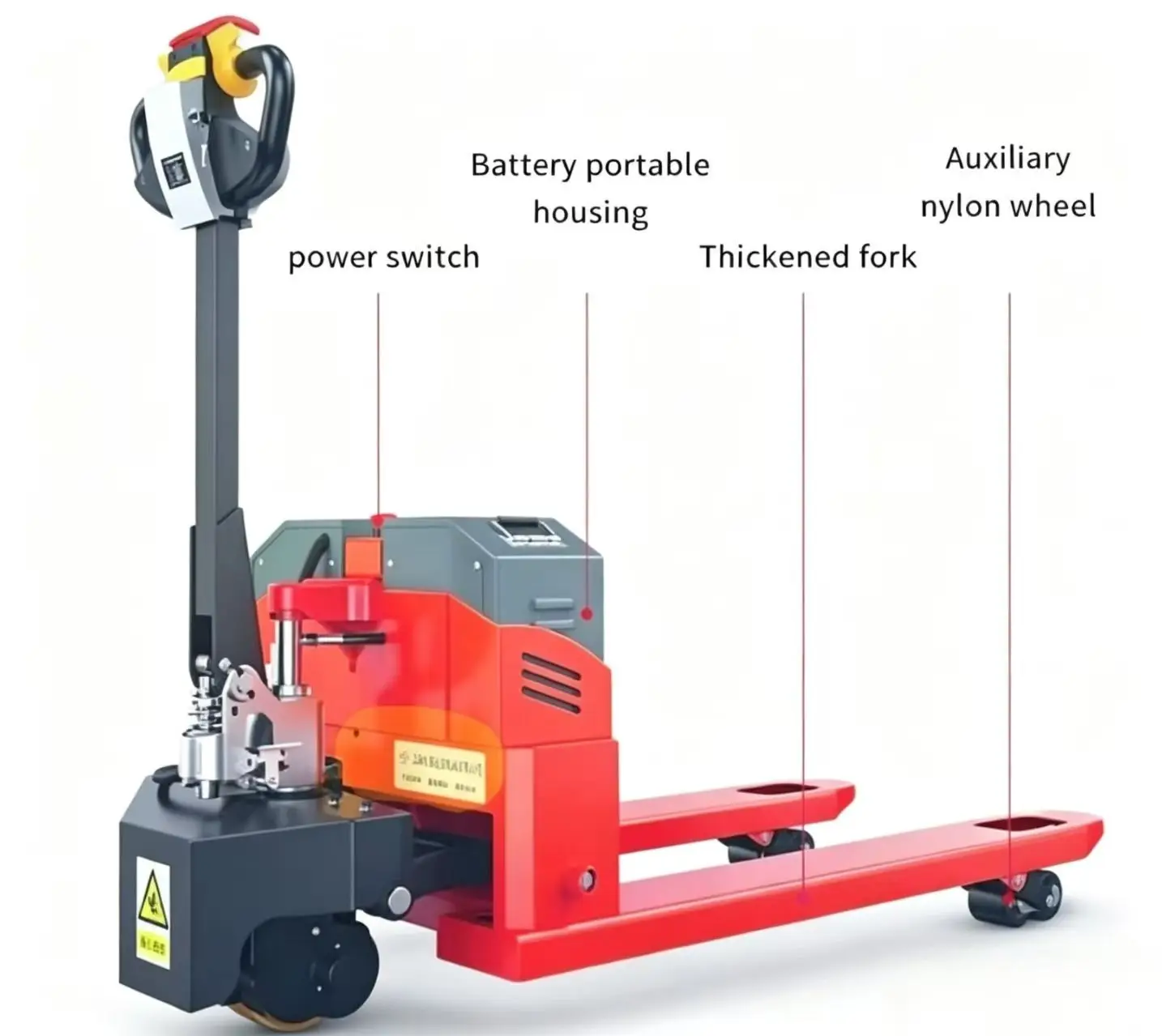 2T 3T Electric Pallet Truck With Pu Wheel Factory Price 550mm Fork Width Electric Pallet Truck Lithium Battery Forklift