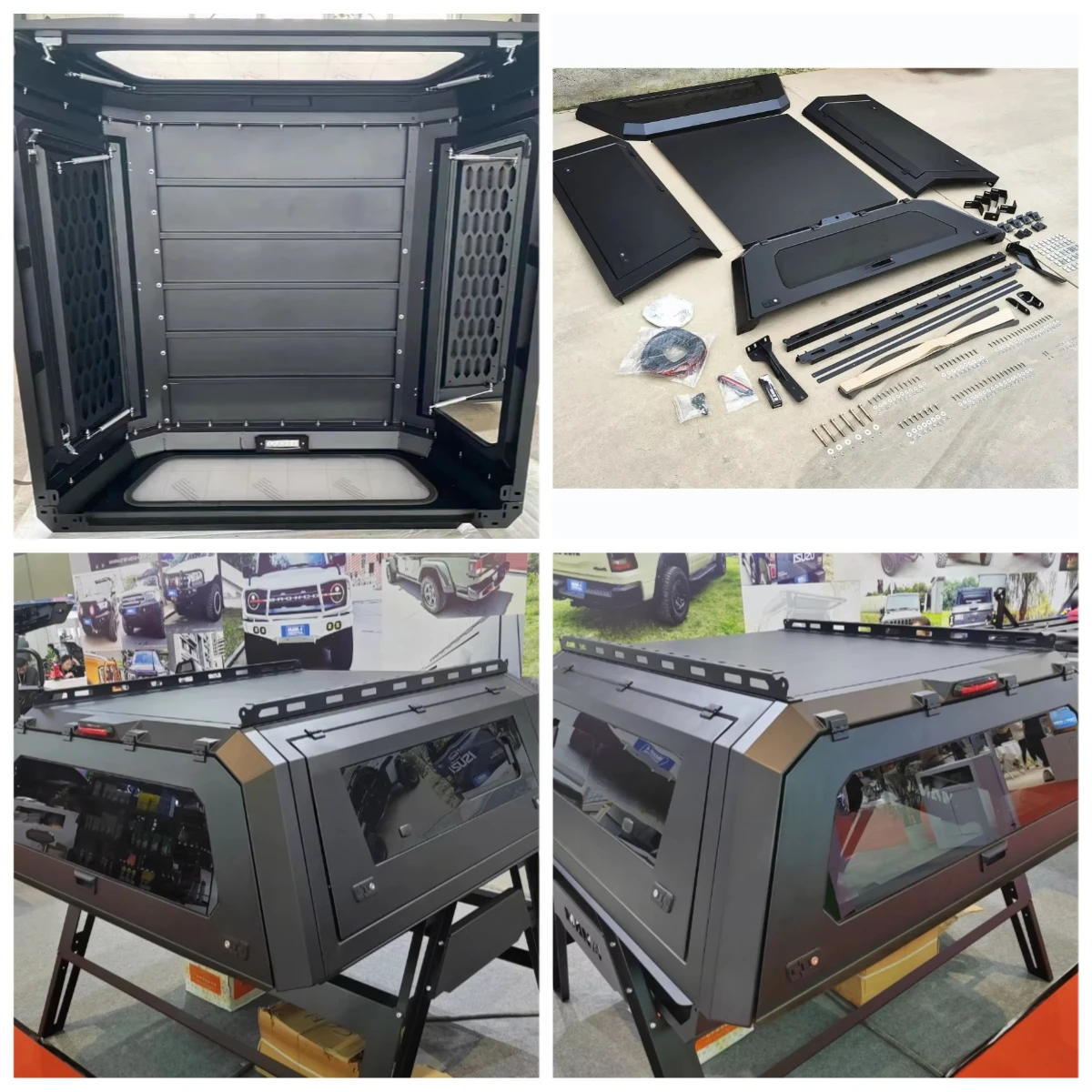 Steel Top Level Truck Topper Camper Shell Pickup Canopy for Toyota Hilux With Sliding Windows Pick Up Trucks