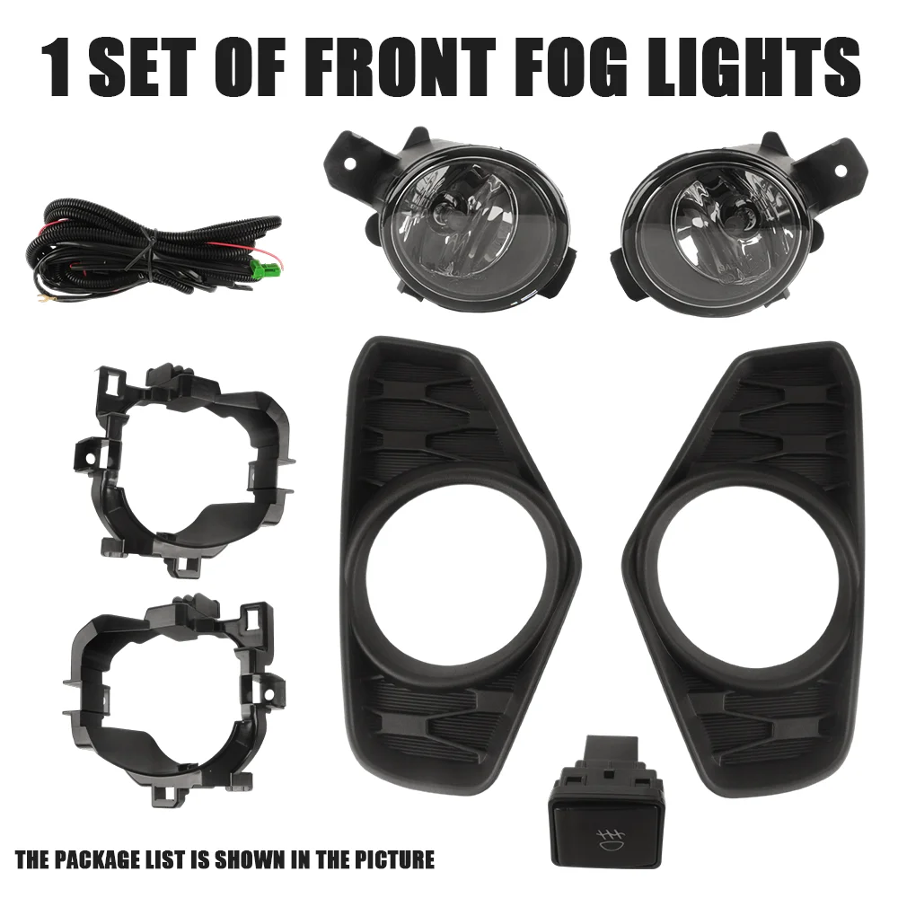 For Nissan Navara Frontier NP300 2021-2024 Front Bumper Fog Lamp Upgrade Kit Additional Foglight Set with Switch