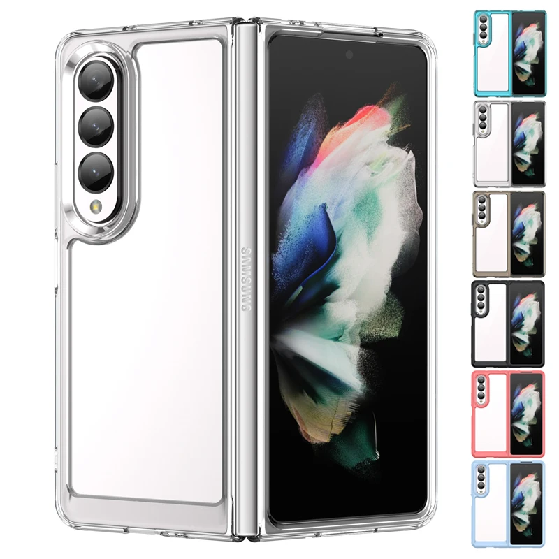 For Samsung Galaxy Z Fold 3 Case Cover Samsung Z Fold 3 Capas Back Transparent Colour Clear For Samsung Z Fold3 Fold 3 5G Cover