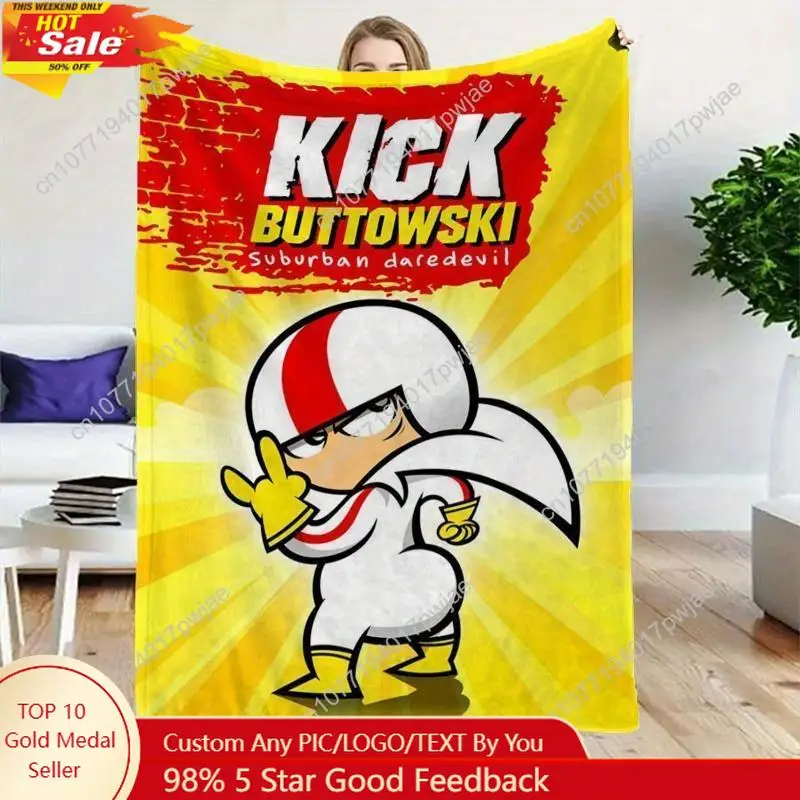 

Kick Buttowski Super Soft Flannel Blanket - Cartoon Pattern Four Seasons Comfort Suitable for Sofa Bed Travel Custom blankets
