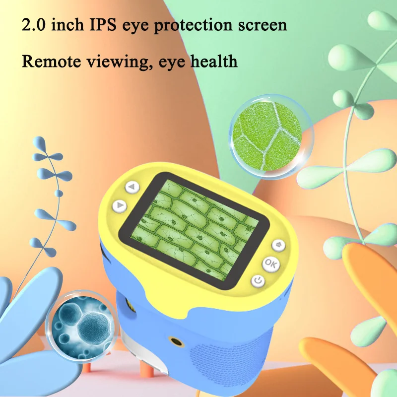 

2Inch Handheld Digital Microscope For Kids With HD Screen Videotape 200-1000X Pocket Microscope Educational Gift For Children