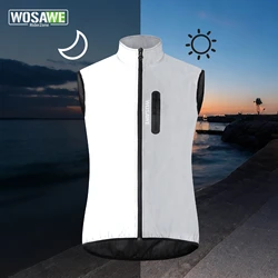 WOSAWE Men Cycling Vest Windbreaker Waterproof Jacket Sleeveless Spring Autumn Windproof Bike Bicycle Vest Night Glowing