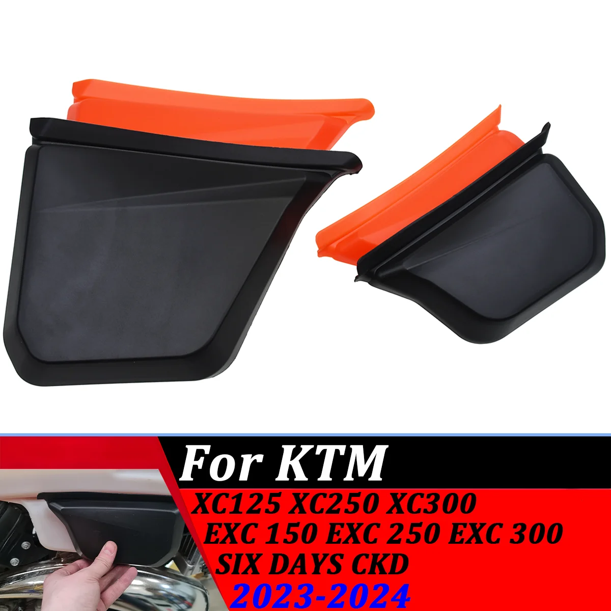 

Motorcycle Left Right Fuel Tank Cover Guard Protector For KTM EXC150 EXC250 EXC300 2024 XC125 2023 XC250 XC300 2023-2024