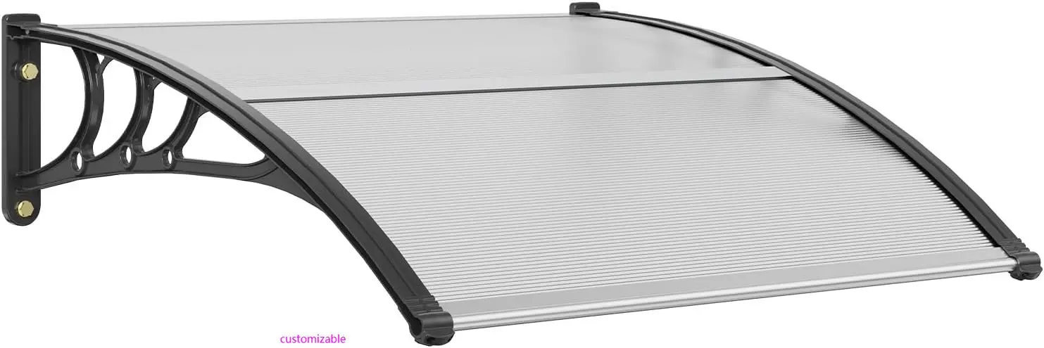 

Навес навеса для окон и дверей, 40 x 40 дюймов, UPF 50+, поликарбонатный навес для входной двери, наружный навес для окон, внешняя сторона, передняя дверь Overhang